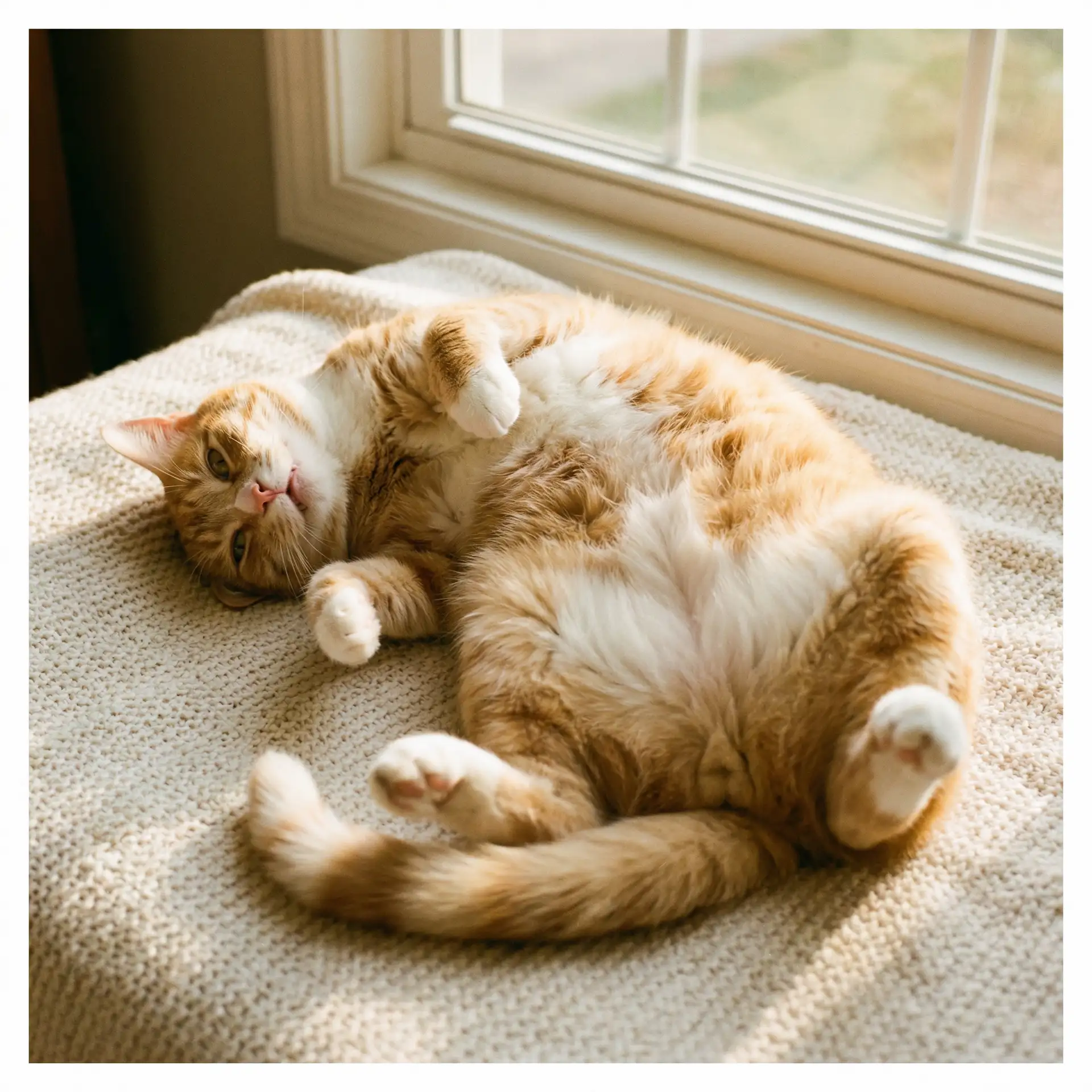 猫咪仰躺露出肚皮 - 玩偶姐姐是谁
